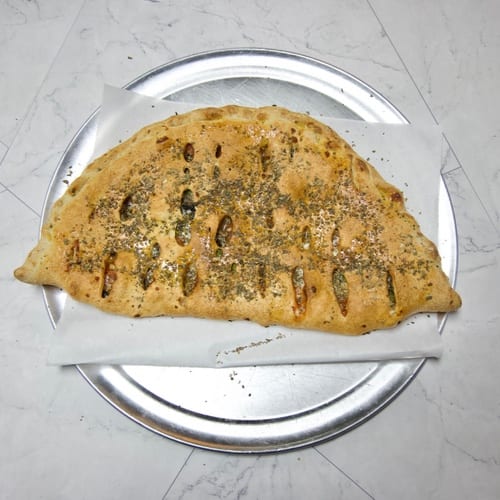 Pesto Shrimp Calzone.