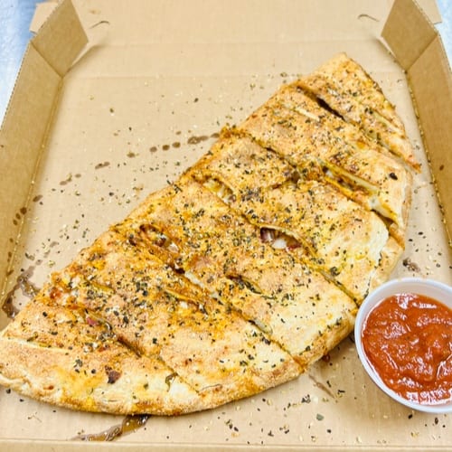 Buffalo, Chicken & Bacon Calzone.