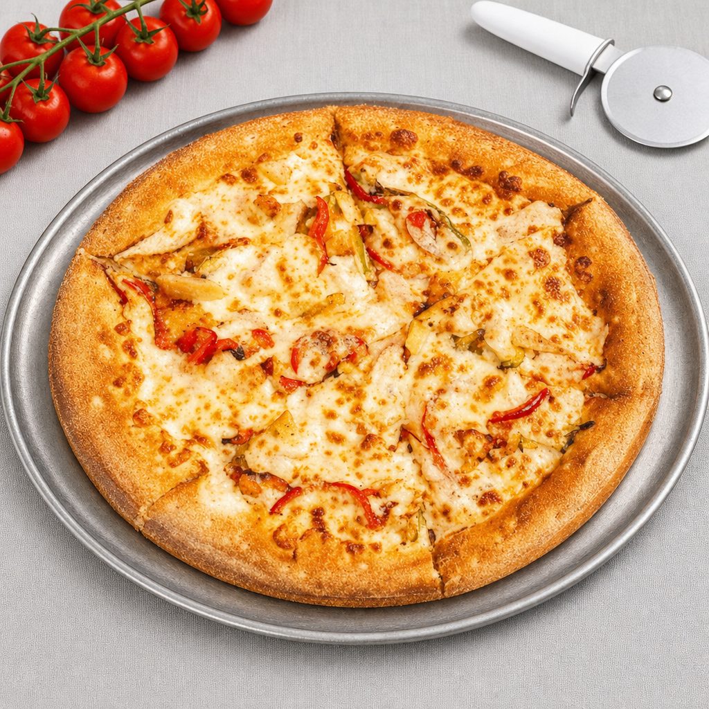 King Kong Chicken Alfredo Pizza.