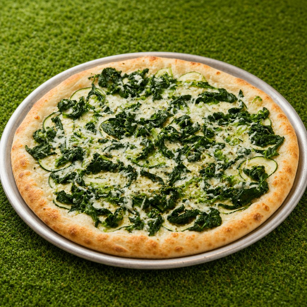 Greek Spinach Pizza.