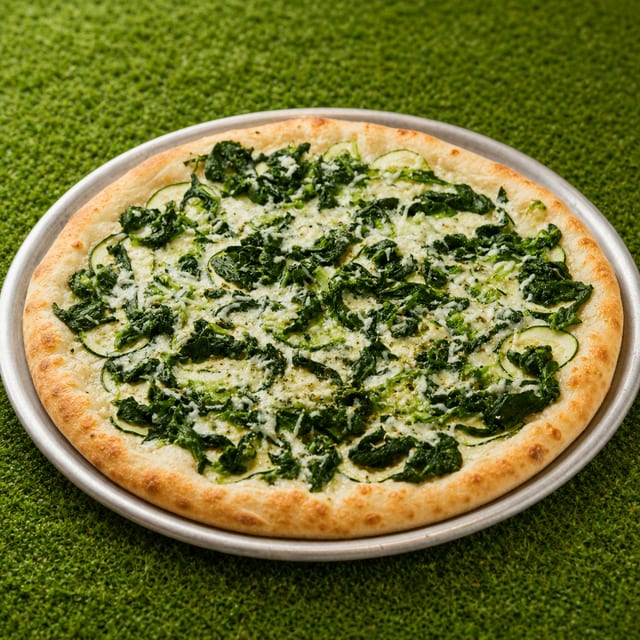 Greek Spinach Pizza.