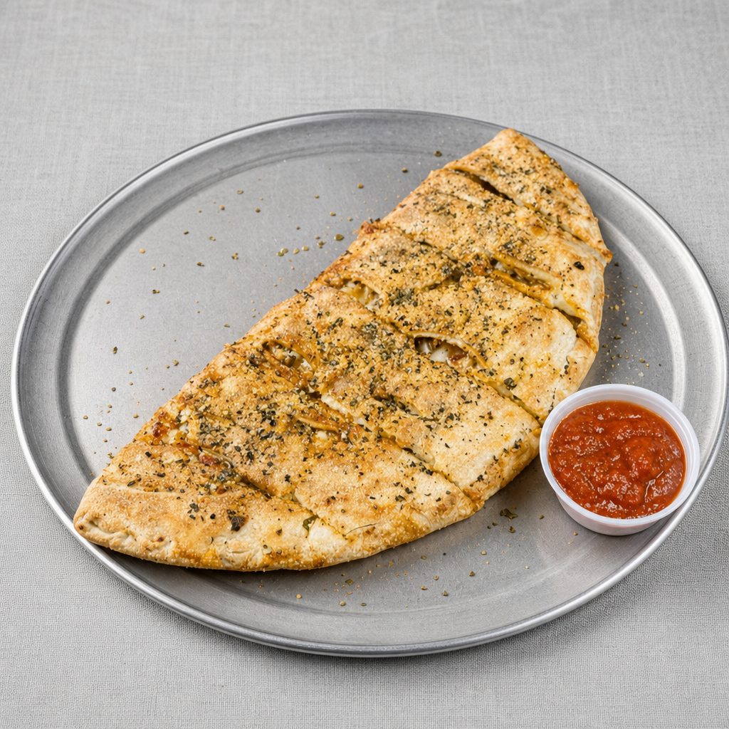Buffalo, Chicken & Bacon Calzone.